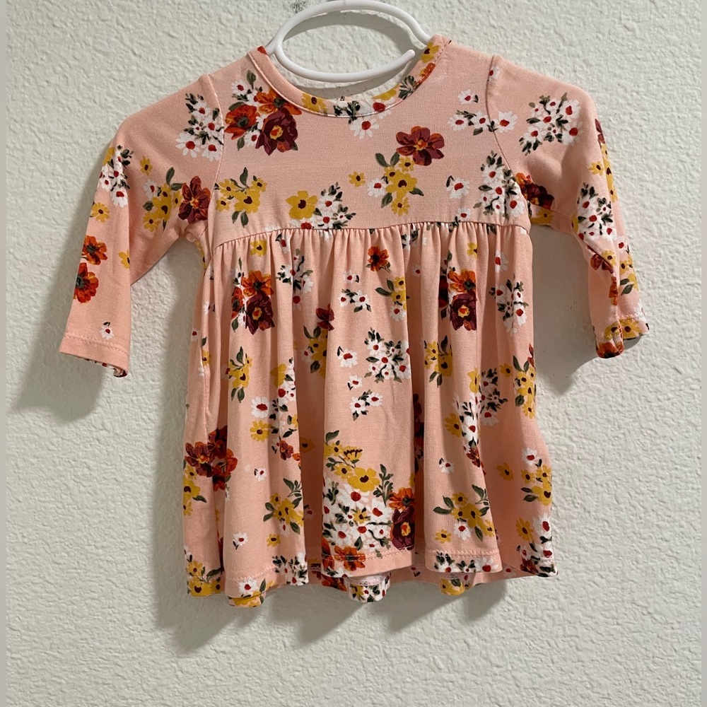 Angel Dear Peach Floral Baby Dress